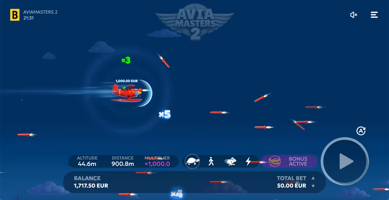 Aviamasters 2 játékmenet rakétákkal és útvonal módosítókkal